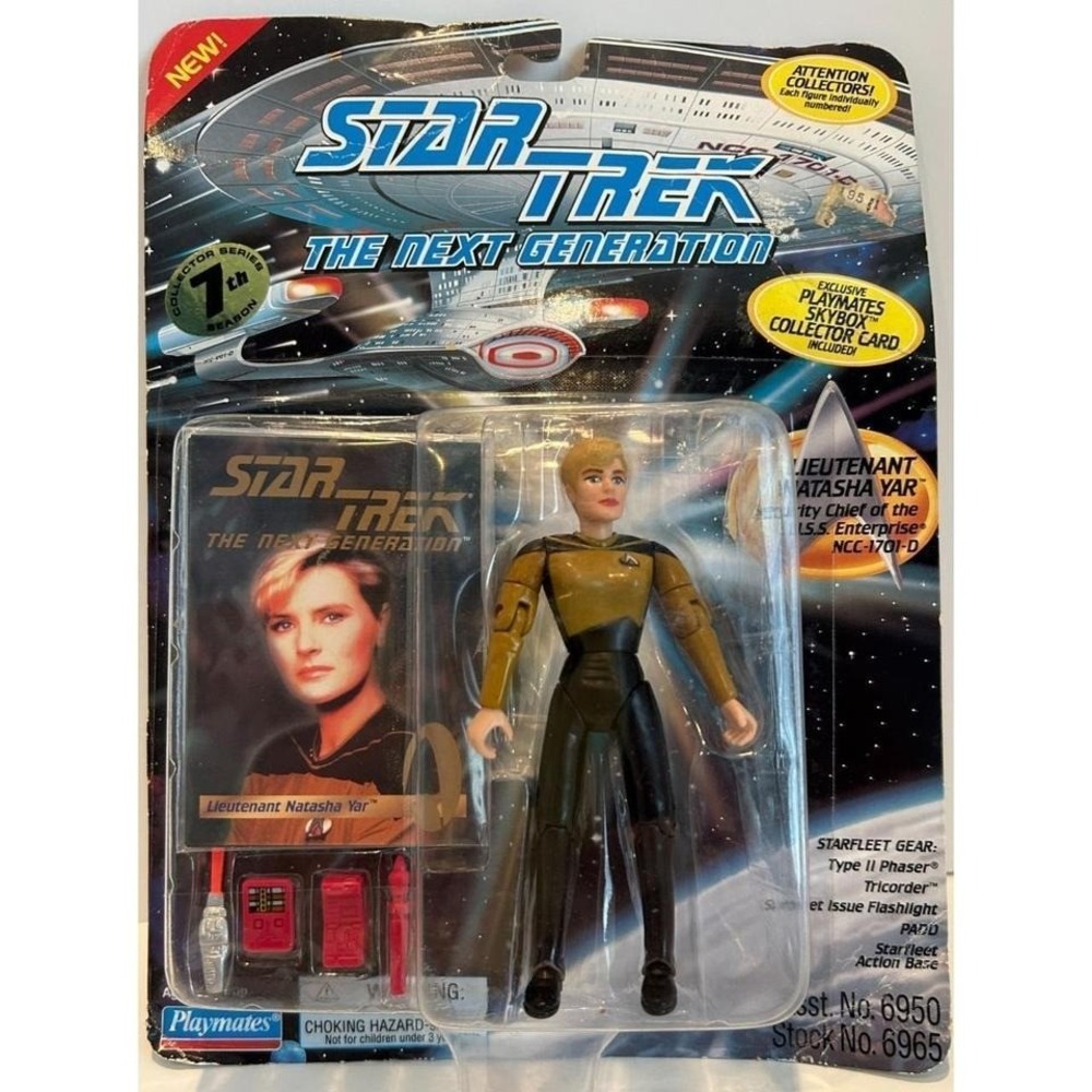Playmates Star Trek TNG Lieutenant Natasha Yar 5" Unisex Gold Vintage 1994 NIB